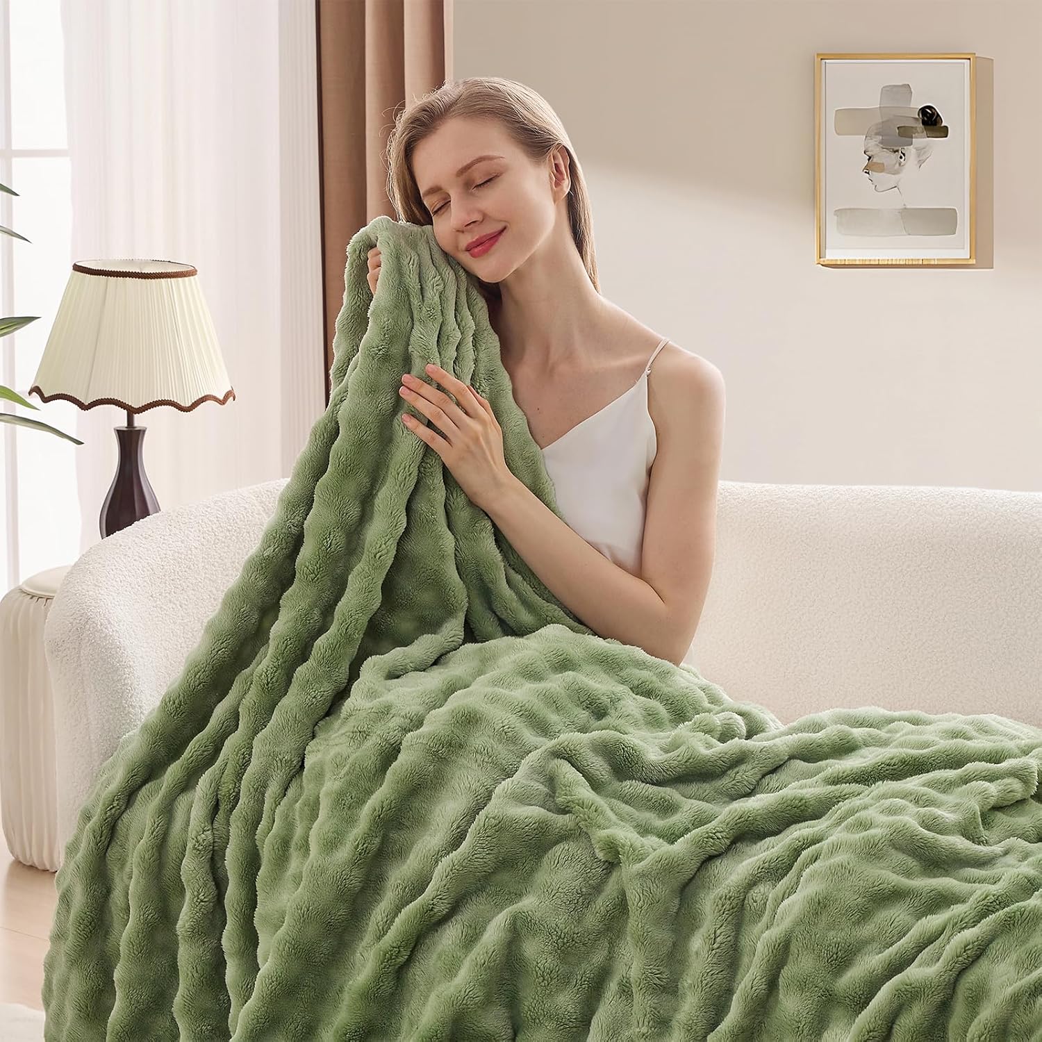 Sage Green Bubble Fleece Blank - огляд і ціна Christmas Throw Blanket