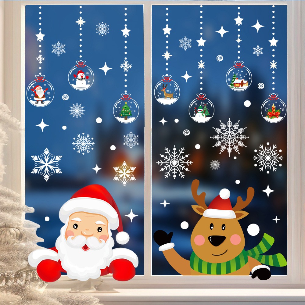 Cartoon Christmas Santa Claus  - огляд і ціна Snowflake Window Decal