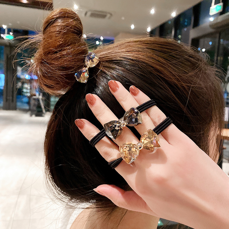 Rhinestone Bow Hair Ropes Set  - огляд і ціна Ribbon Bow Gift