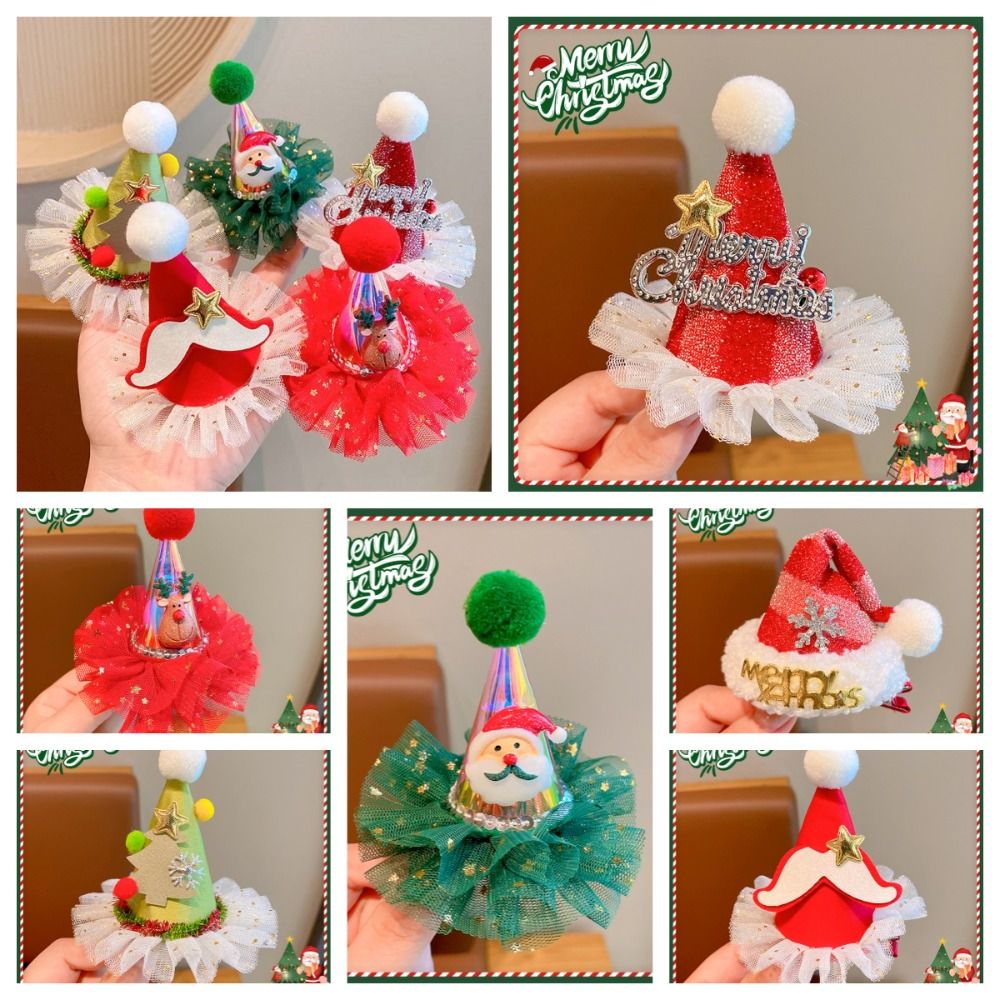Cute Star Christmas Hair Clip  - огляд і ціна Santa Hat Plush