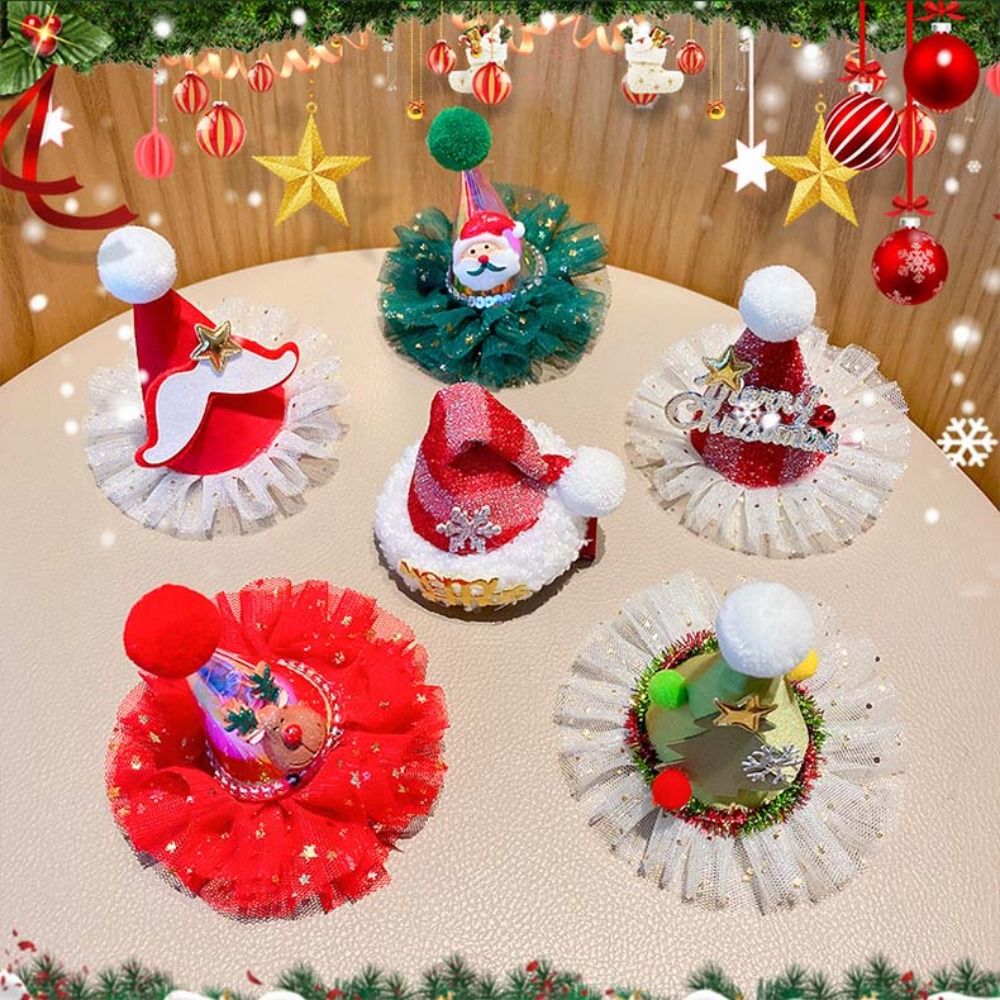Cute Star Christmas Hair Clip  - огляд і ціна Santa Hat Plush
