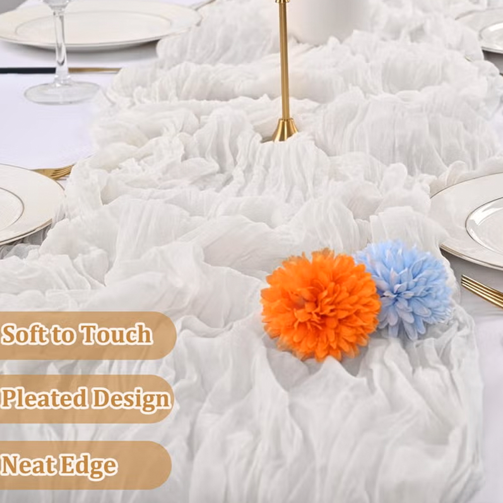 90x400CM Cheesecloth Table Run - огляд і ціна Christmas Table Runner