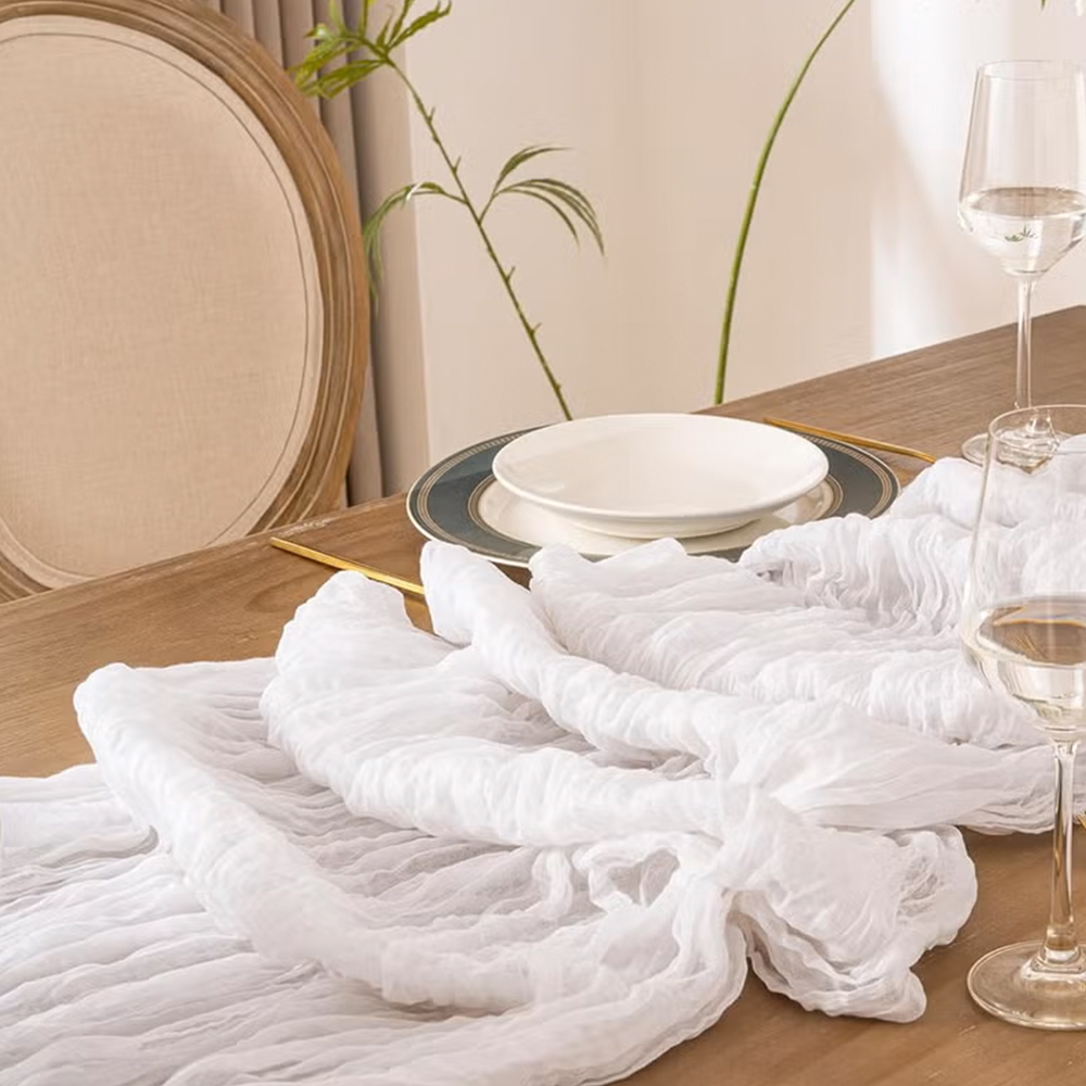 90x400CM Cheesecloth Table Run - огляд і ціна Christmas Table Runner
