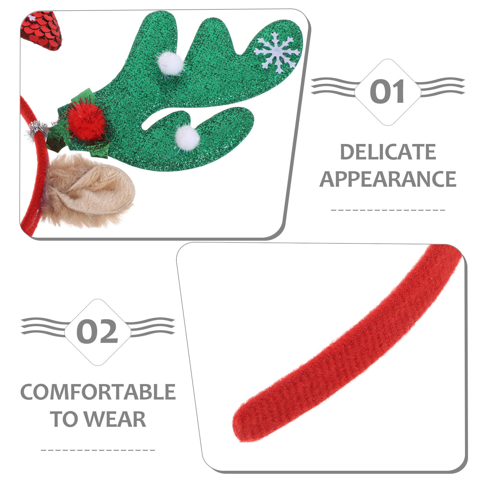 2Pcs Cute Reindeer Headband De - огляд і ціна Reindeer Antlers Headband