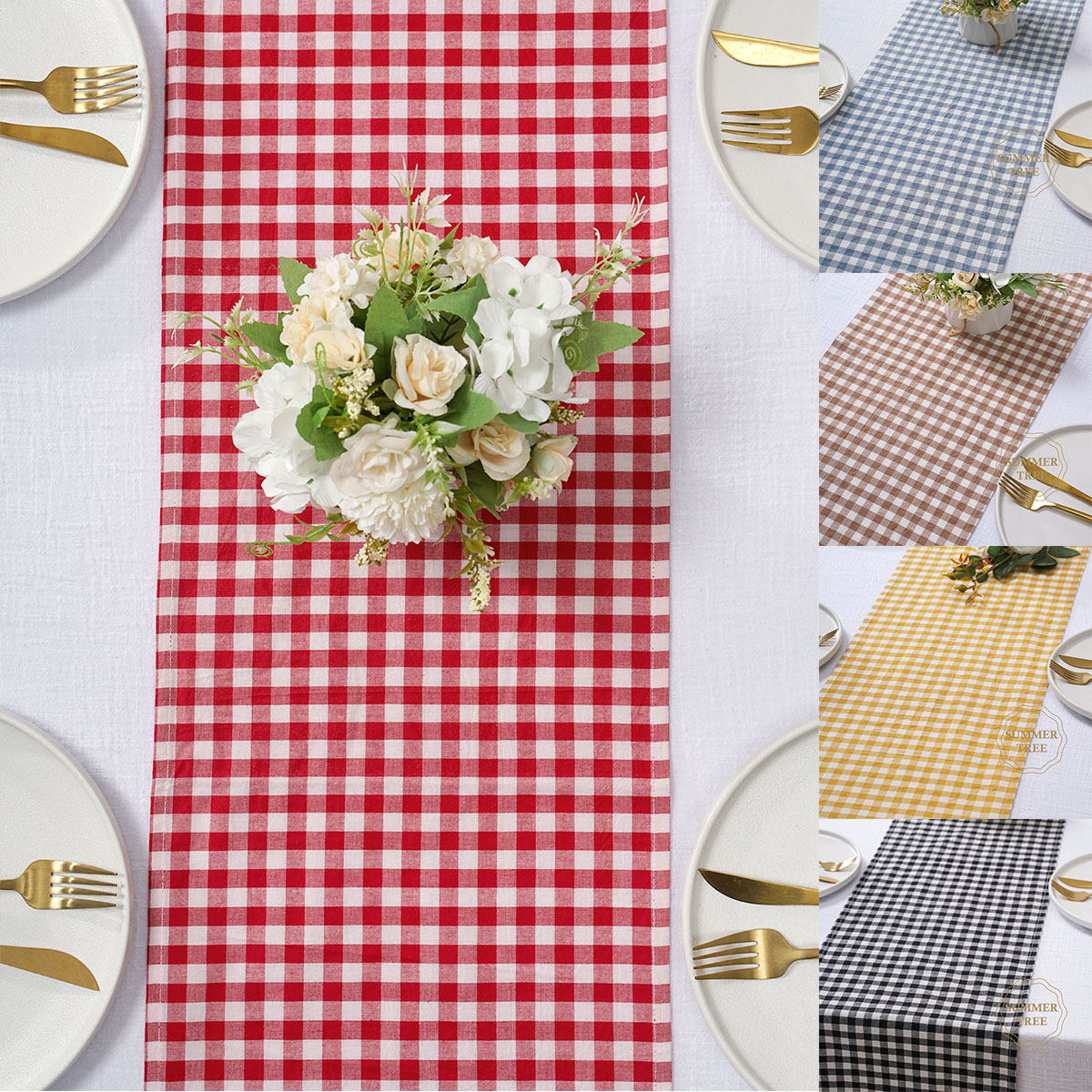 Rustic Plaid Cotton Table Runn - огляд і ціна Christmas Throw Blanket