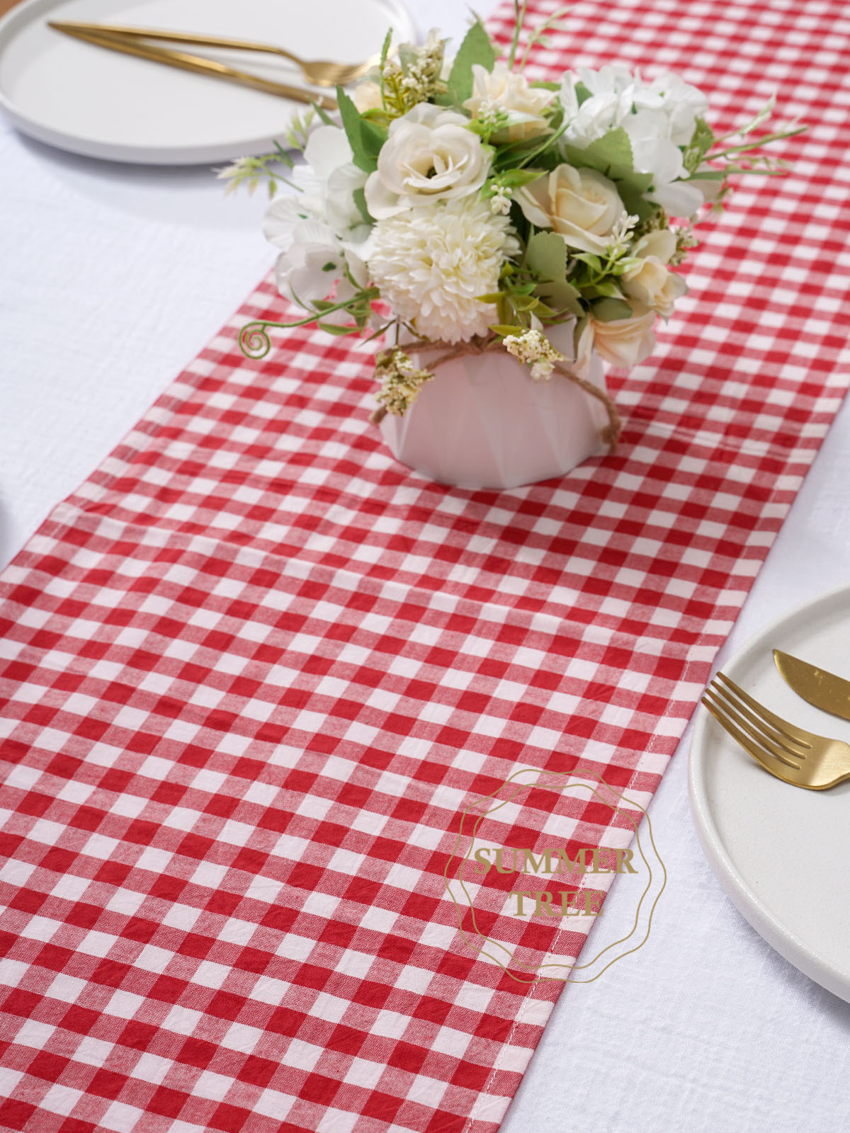 Rustic Plaid Cotton Table Runn - огляд і ціна Christmas Throw Blanket
