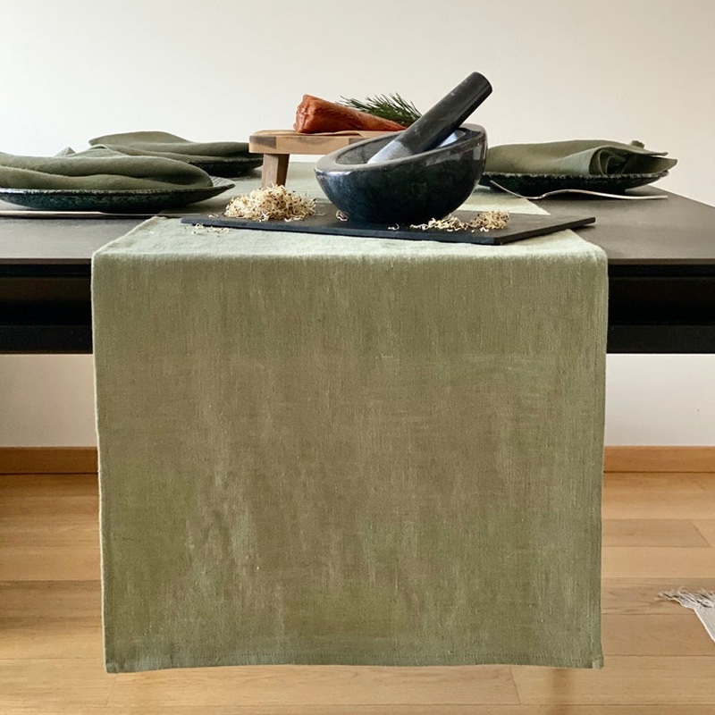 Linen Table Runner Mitered Cor - огляд і ціна Christmas Table Runner