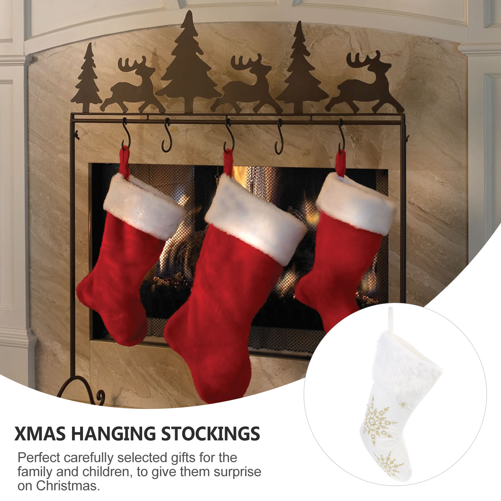 1Pcs Xmas Sock Decor Hanging P - огляд і ціна Christmas Stocking Hanging