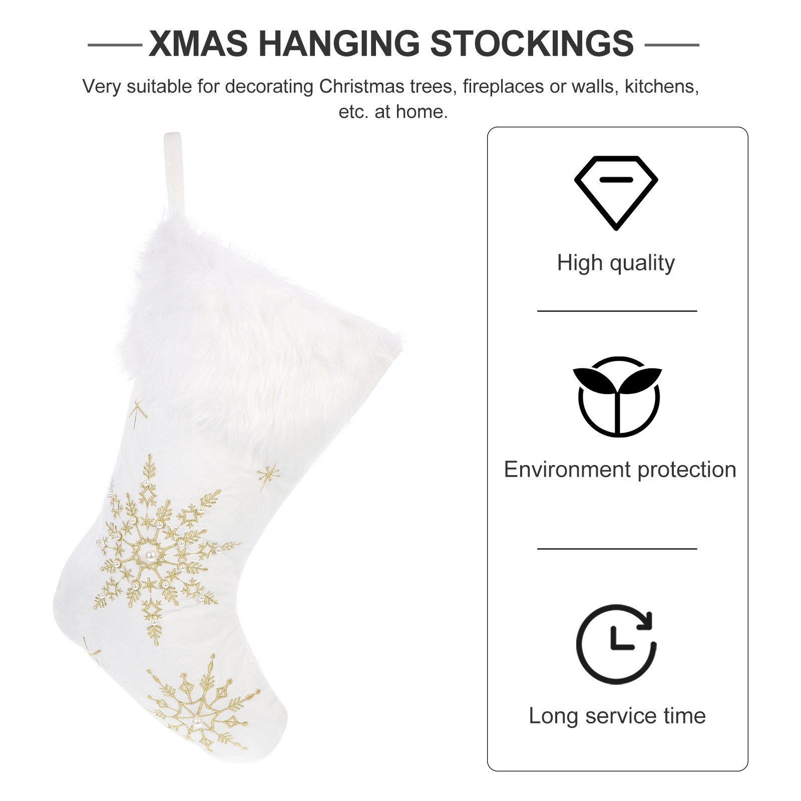 1Pcs Xmas Sock Decor Hanging P - огляд і ціна Christmas Stocking Hanging