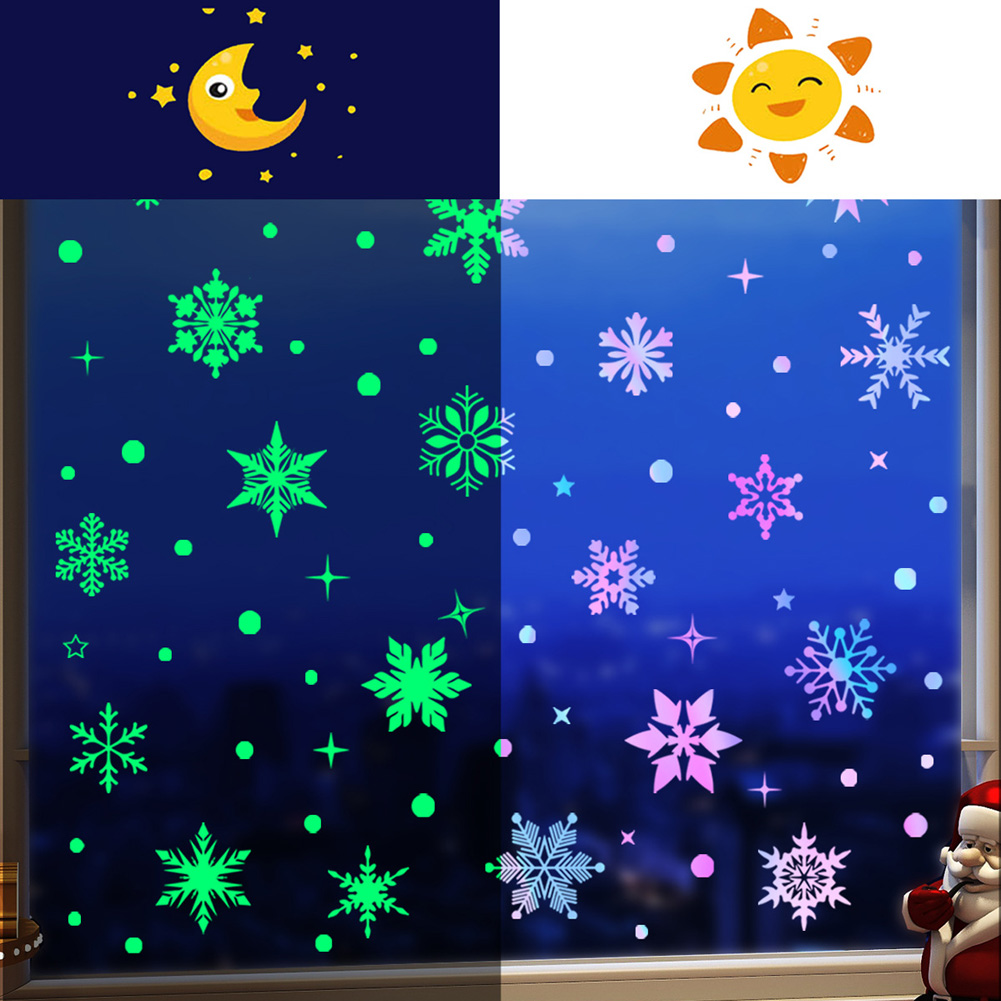 Colorful Luminous Snowflakes W - огляд і ціна Snowflake Window Decal