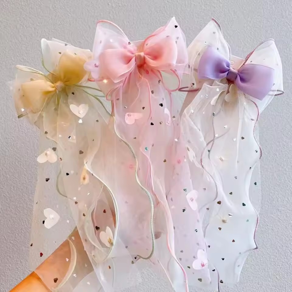Korean Fairy Mesh Bow Hair Cli - огляд і ціна Ribbon Bow Gift