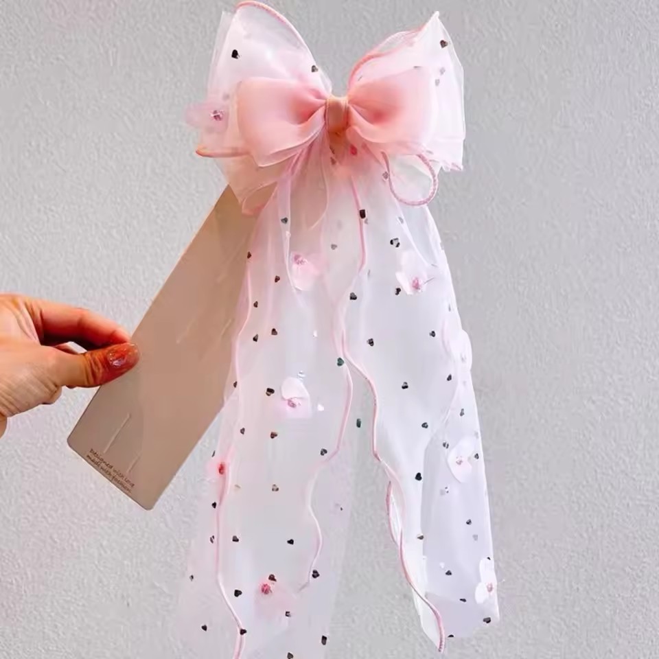 Korean Fairy Mesh Bow Hair Cli - огляд і ціна Ribbon Bow Gift