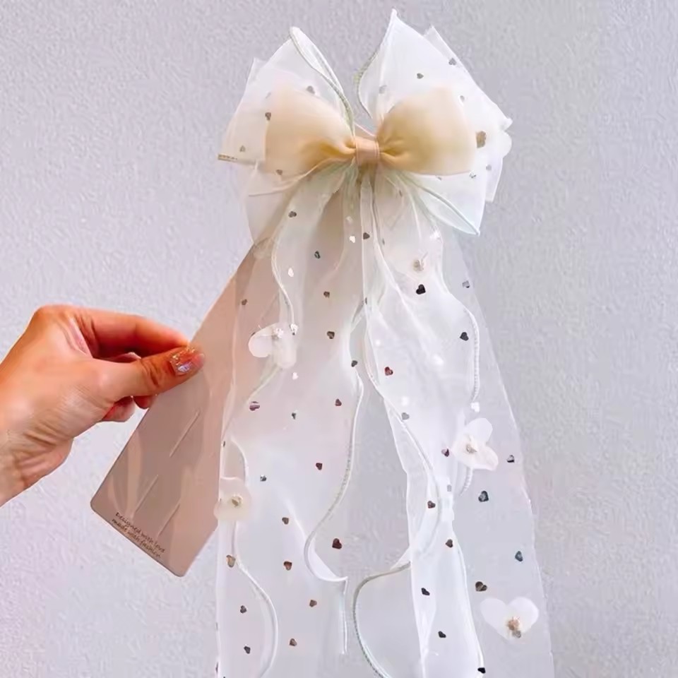 Korean Fairy Mesh Bow Hair Cli - огляд і ціна Ribbon Bow Gift