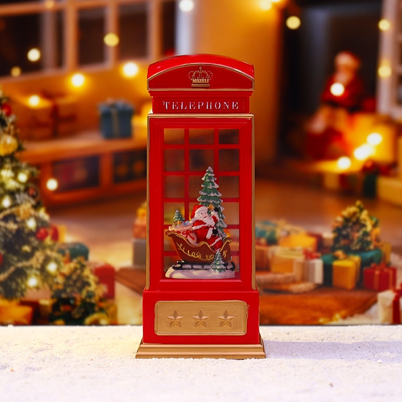 Christmas Phone Booth Night Li - огляд і ціна Snow Globe Musical